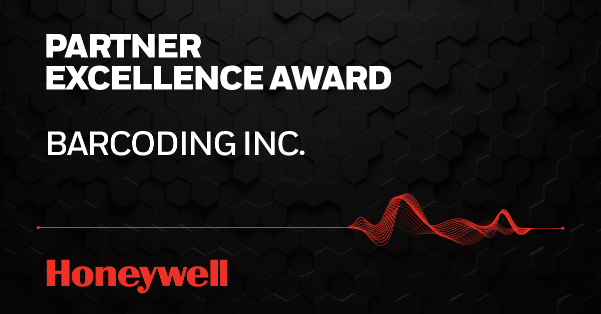 Partner Excellence Award, Barcoding Inc. Honeywell